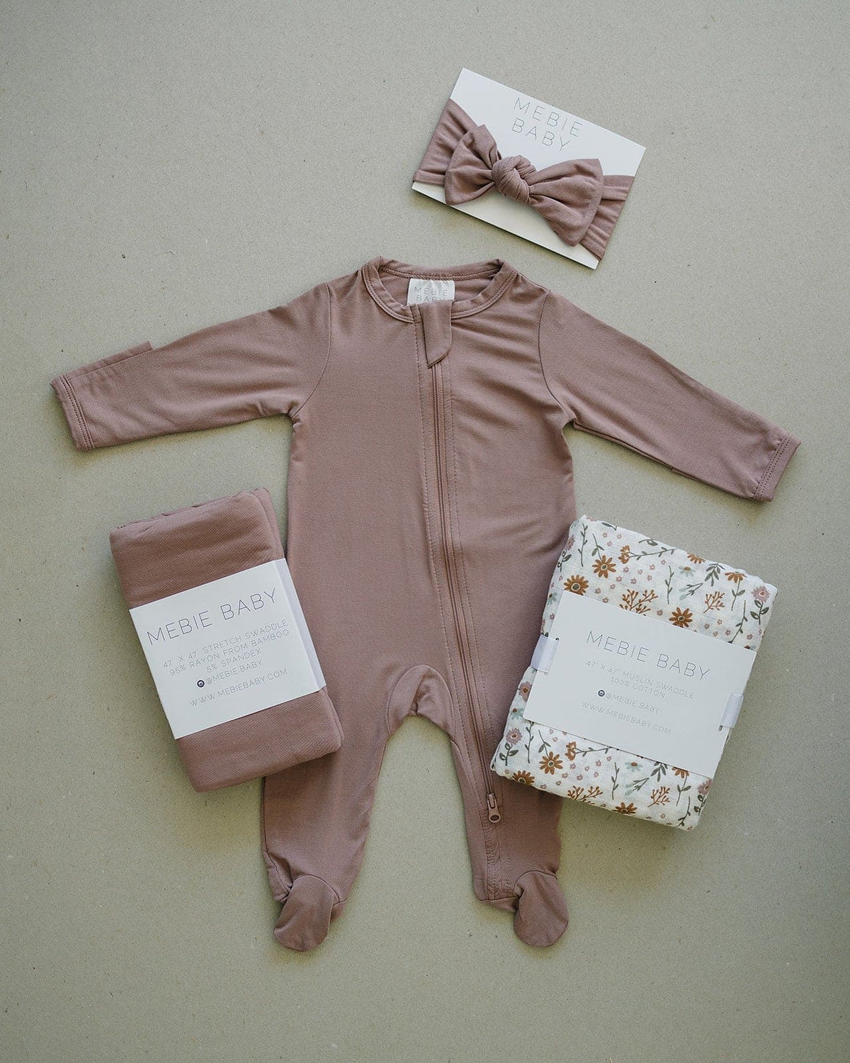 Dusty Rose Bamboo Zipper Sleeper