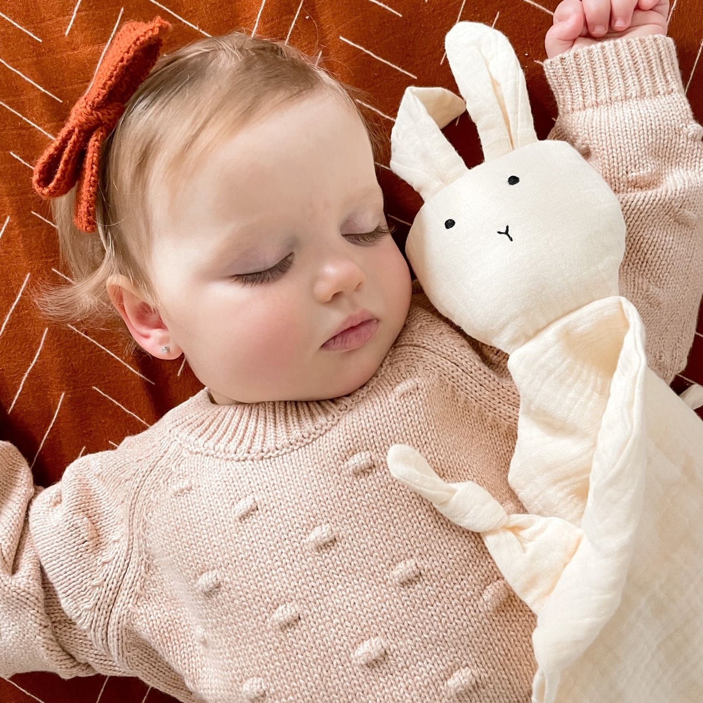 Bunny Muslin Security Blanket - Natural