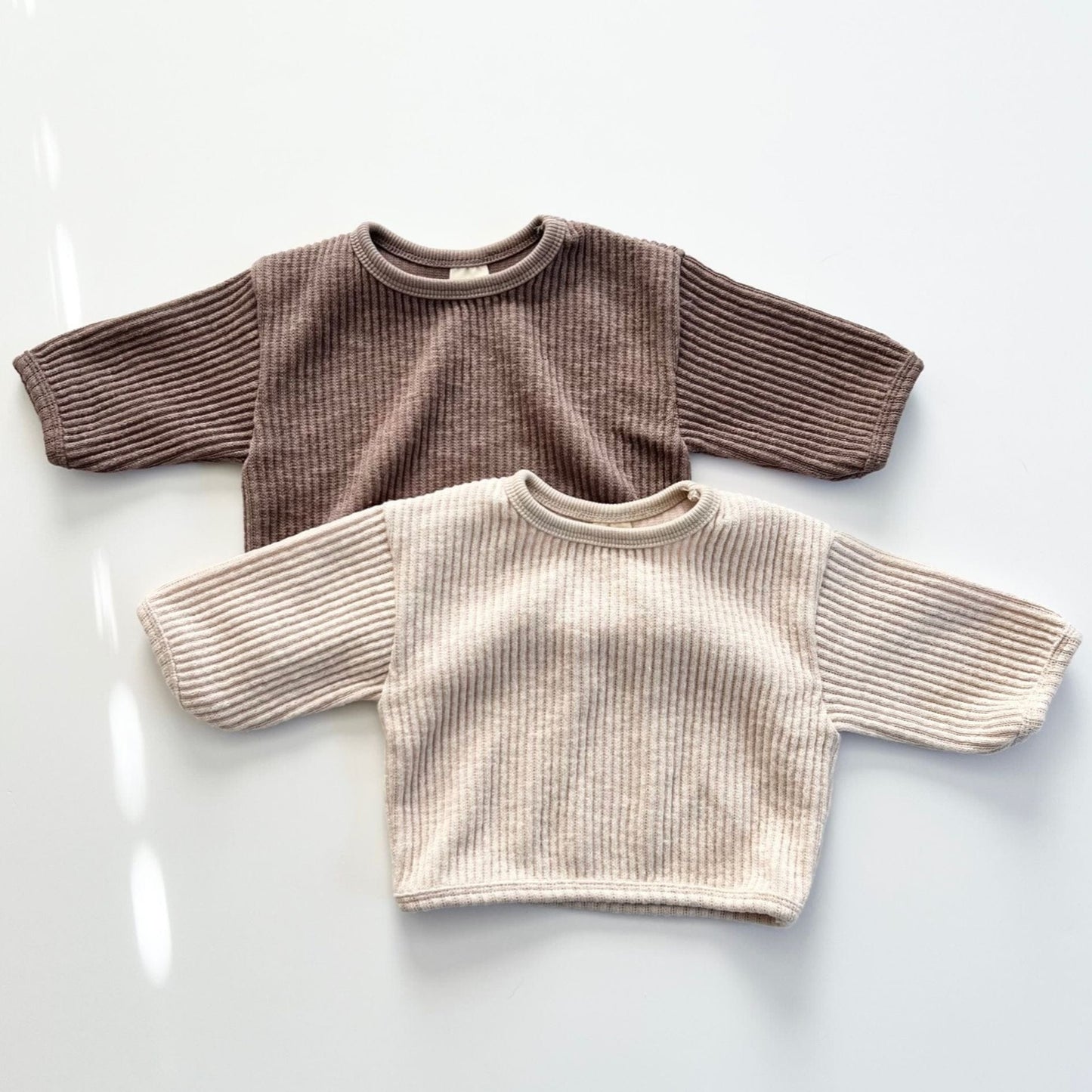 Ribbed cozy long sleeve top - two colorways
