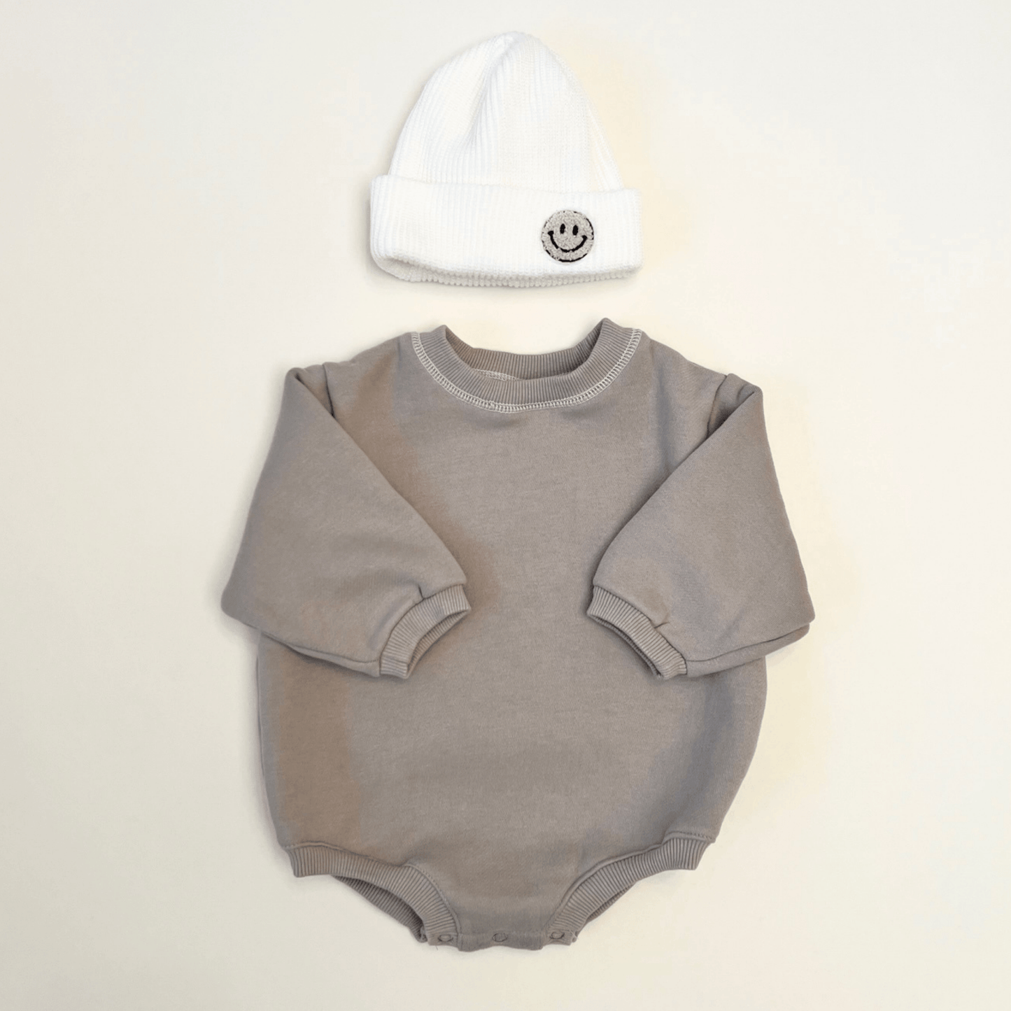 Sweatshirt Bubble Romper - Sage green