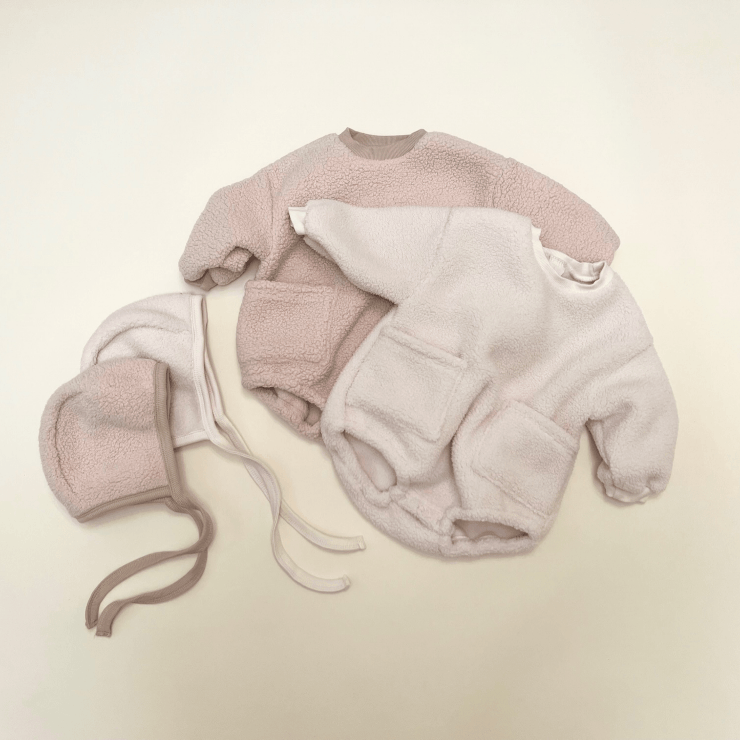Sherpa Pocket Bubble Romper - Cream
