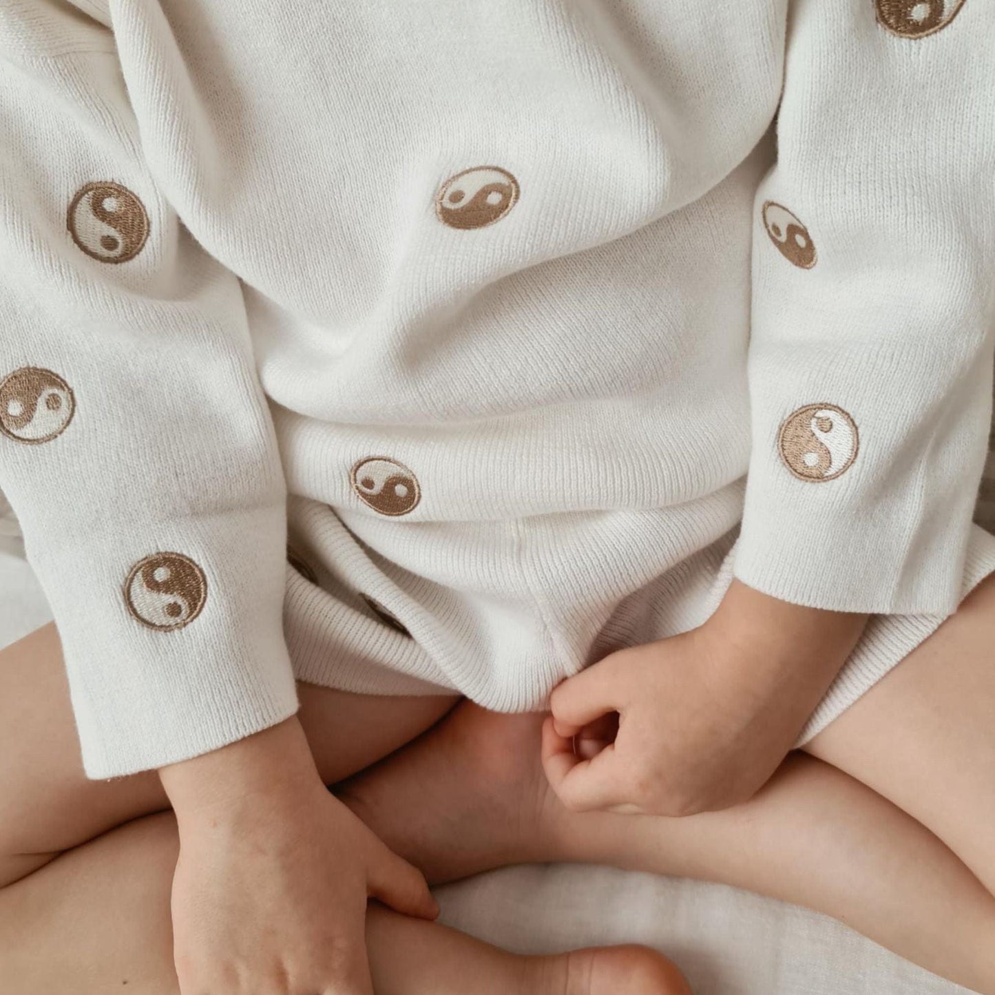 Yin-Yang Two-Piece Embroidered Knit Set