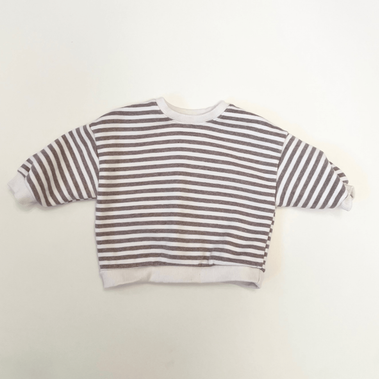 Striped crewneck sweatshirt - Oatmeal