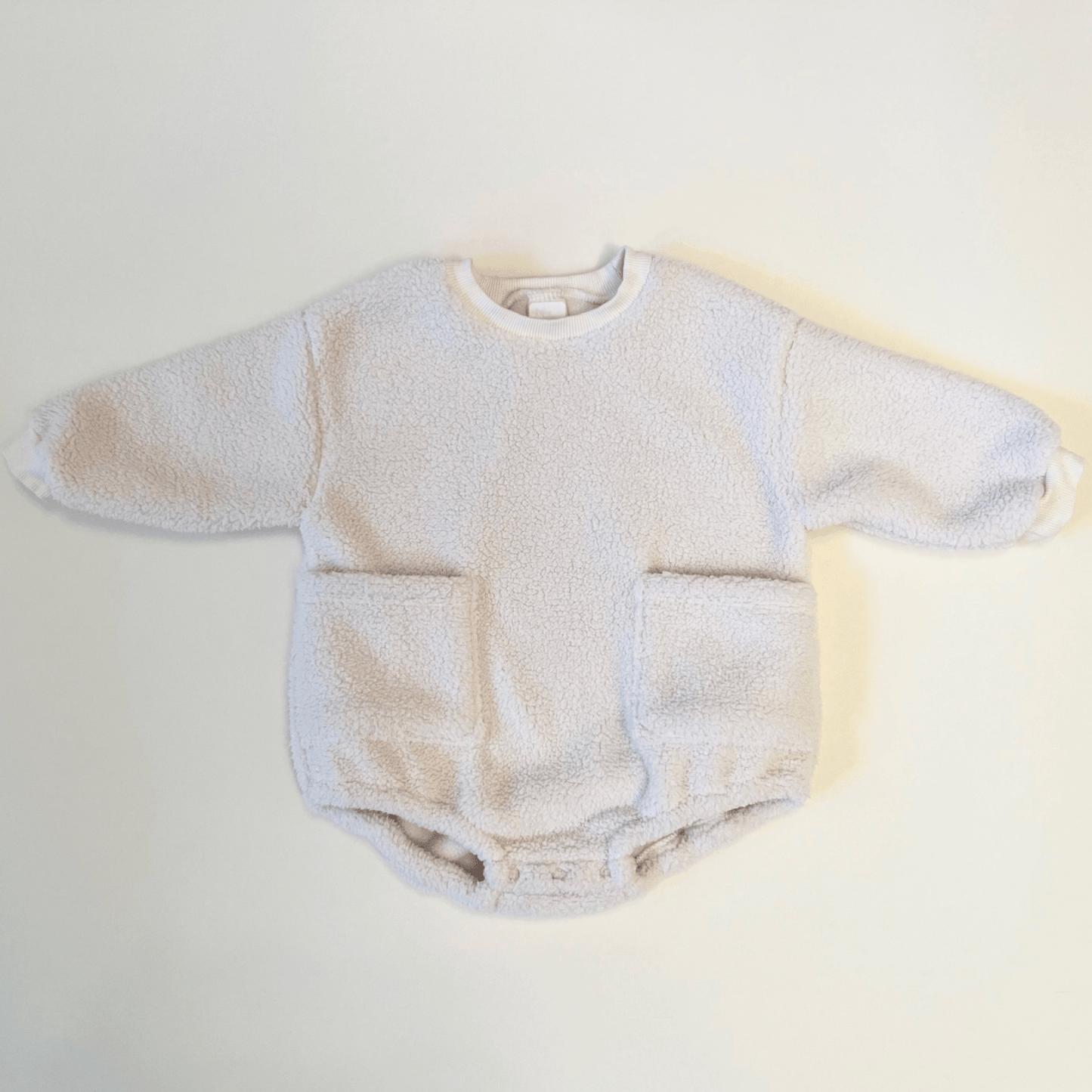 Sherpa Pocket Bubble Romper - Cream