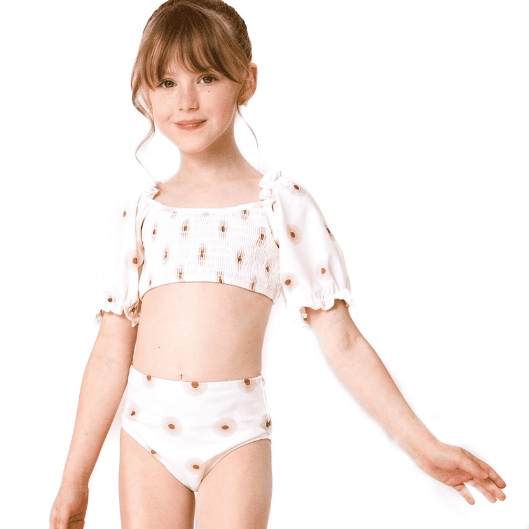 Girl's Celestial Sun Smocked Two-Piece Swim