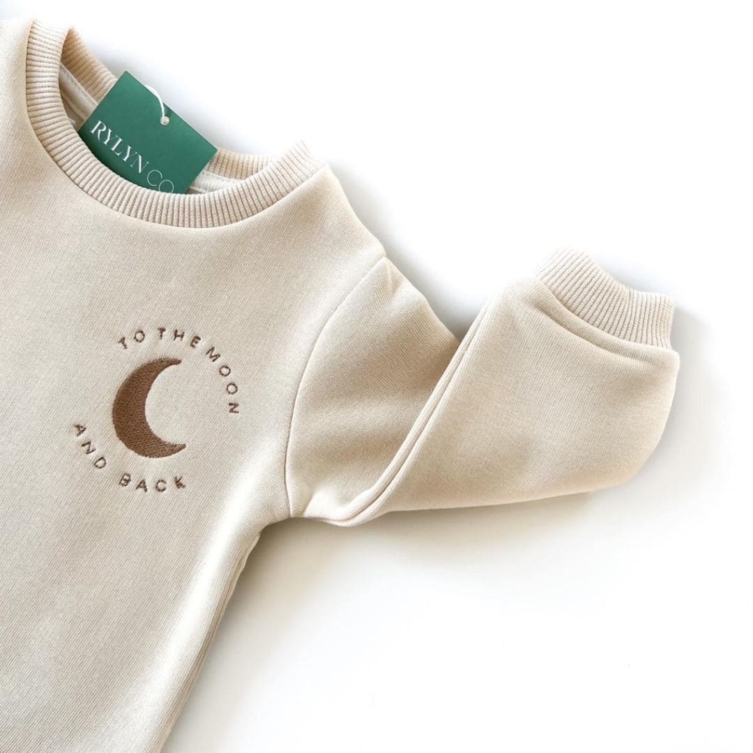 To The Moon Embroidered Crewneck