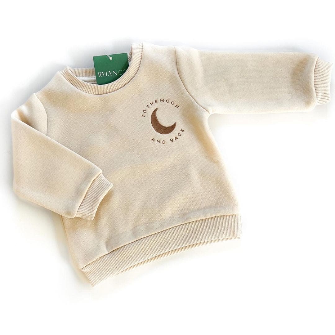 To The Moon Embroidered Crewneck