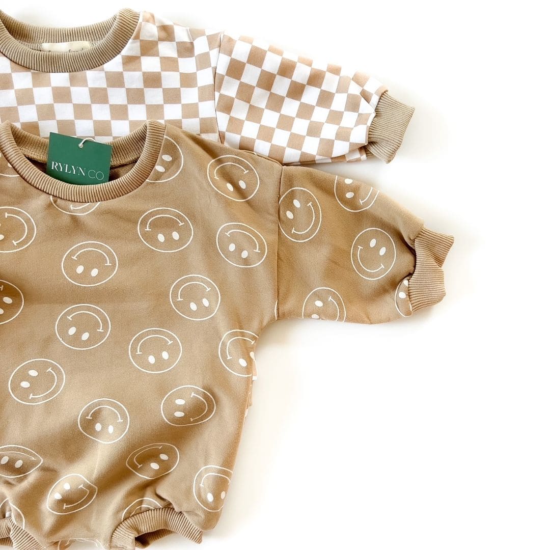 Organic Cotton Smiley Bubble Romper