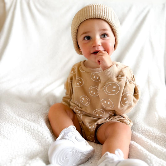 Organic Cotton Smiley Bubble Romper