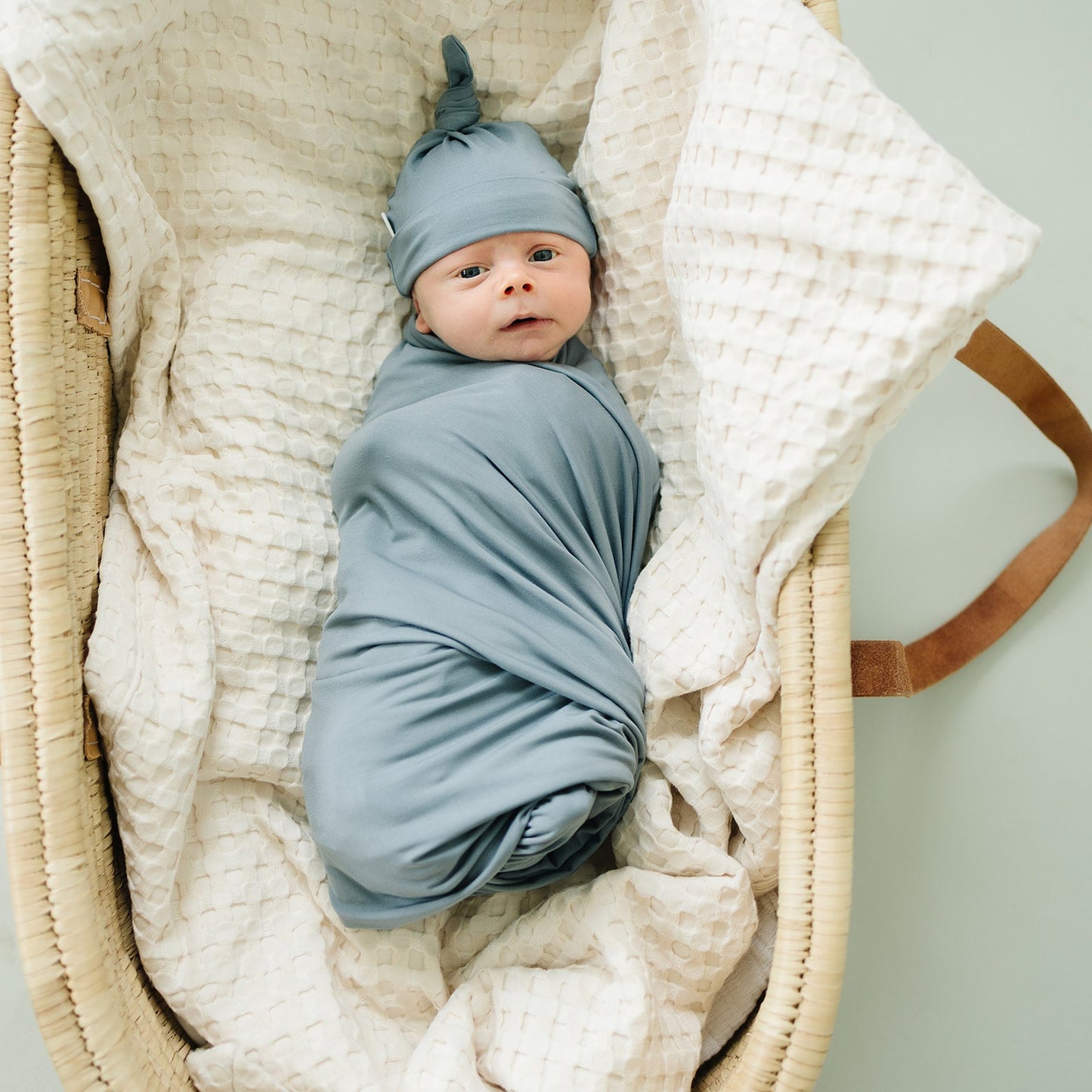 Dusty Blue Bamboo Newborn Knot Hat