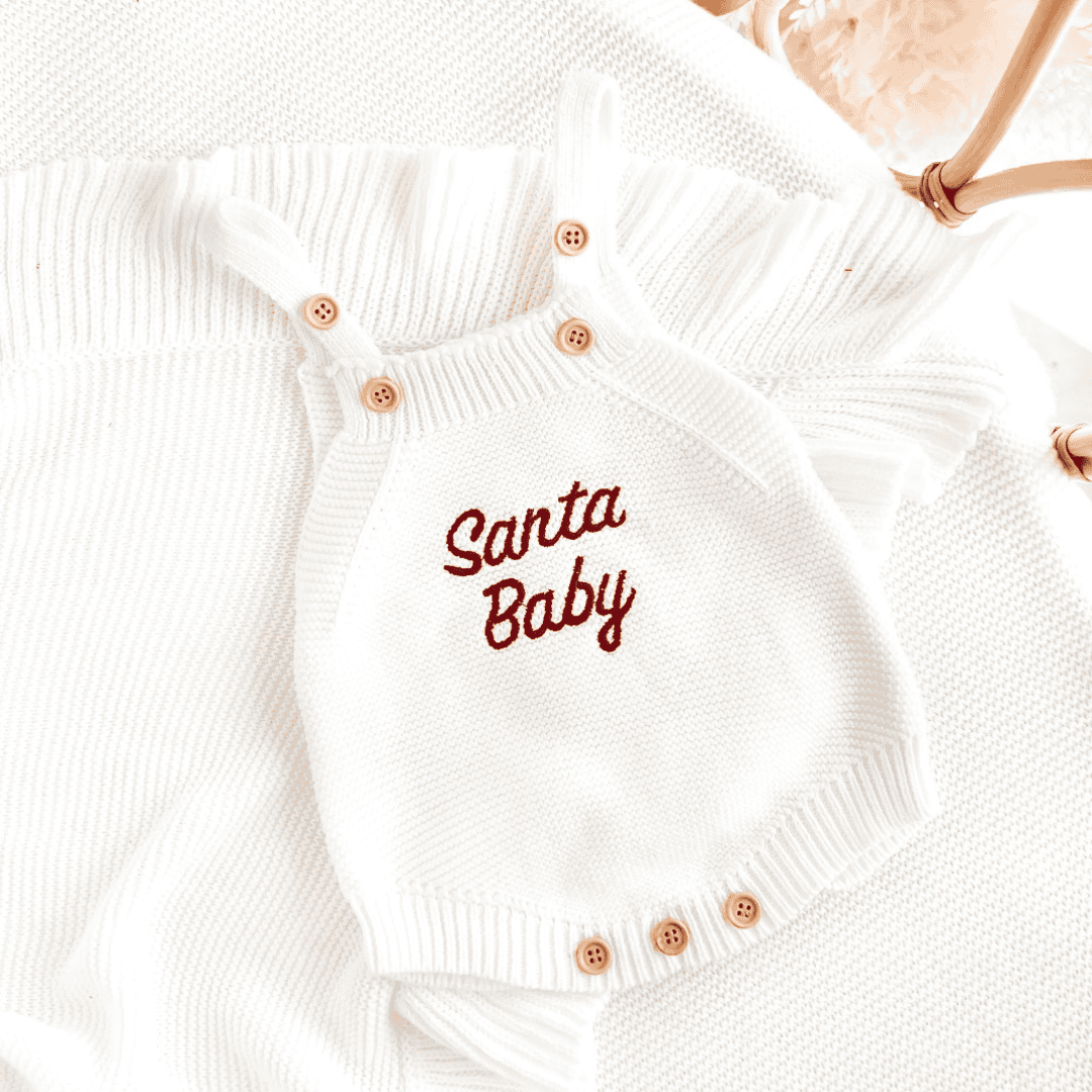 Santa Baby Knit Singlet Romper