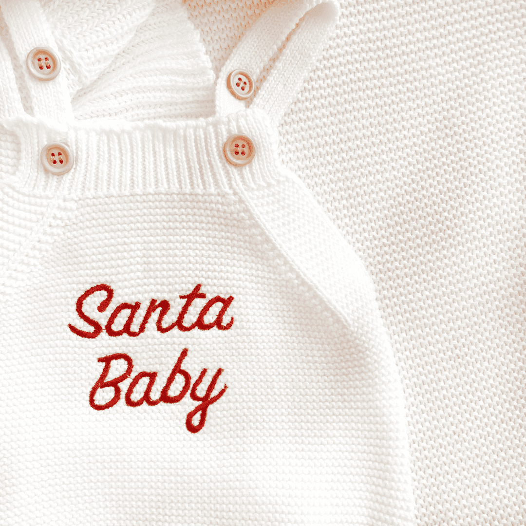 Santa Baby Knit Singlet Romper