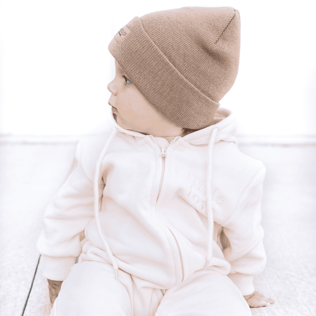 'Little Love' Hoodie Zip Jumpsuit- Milk