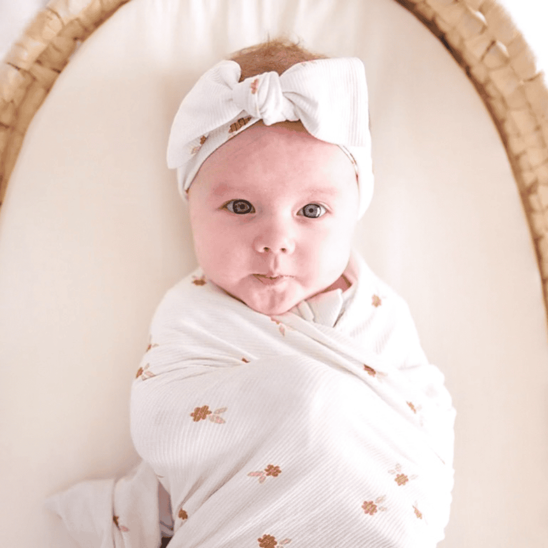 Fleur Ribbed Bamboo Bow Headband