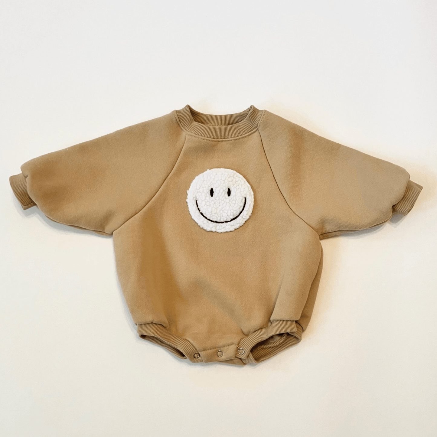 Smiley Patch Bubble Romper - Mustard