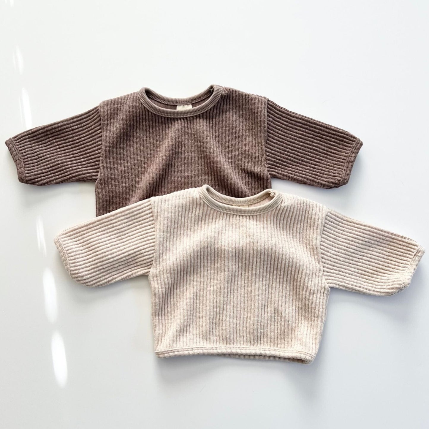 Ribbed cozy long sleeve top  - two colorways