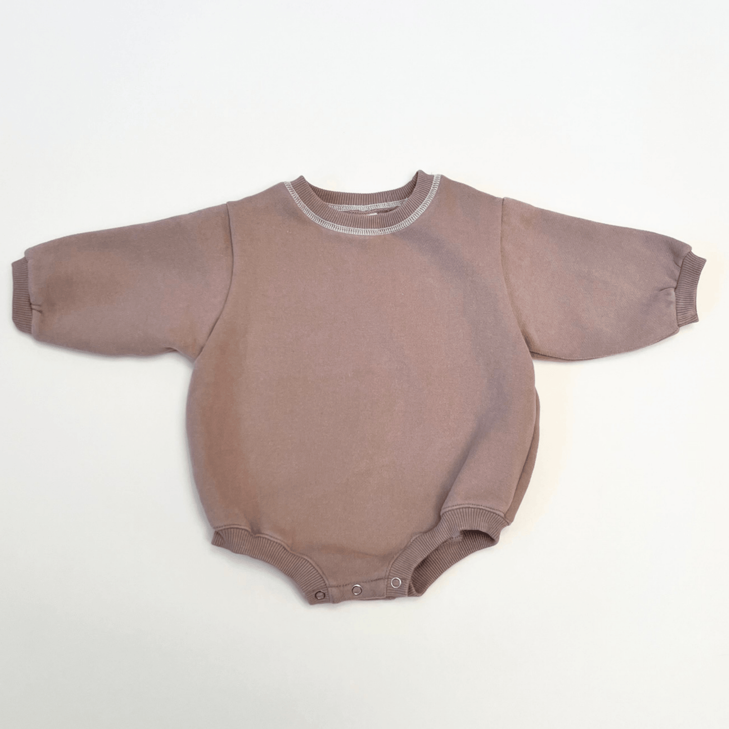 Sweatshirt Bubble Romper - Brown