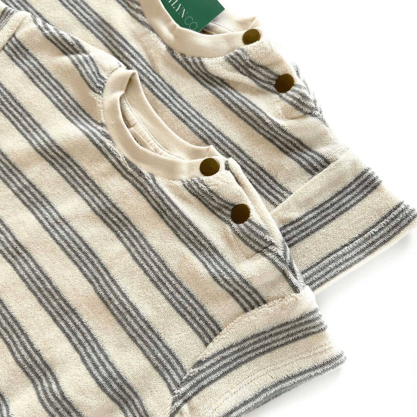 Walker Organic Stripe Terry Romper