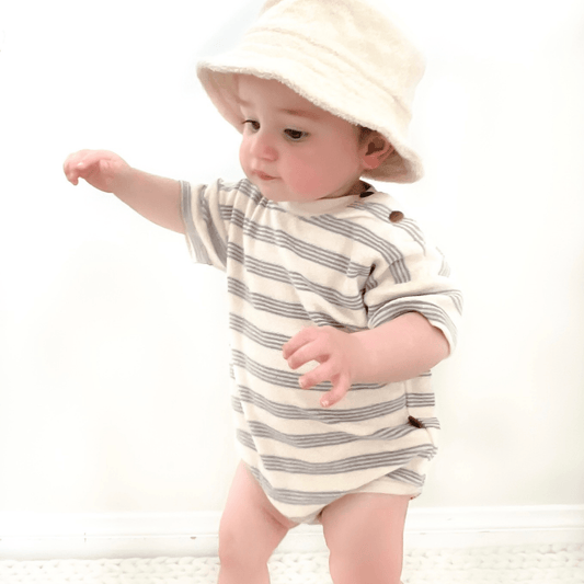 Walker Organic Stripe Terry Romper