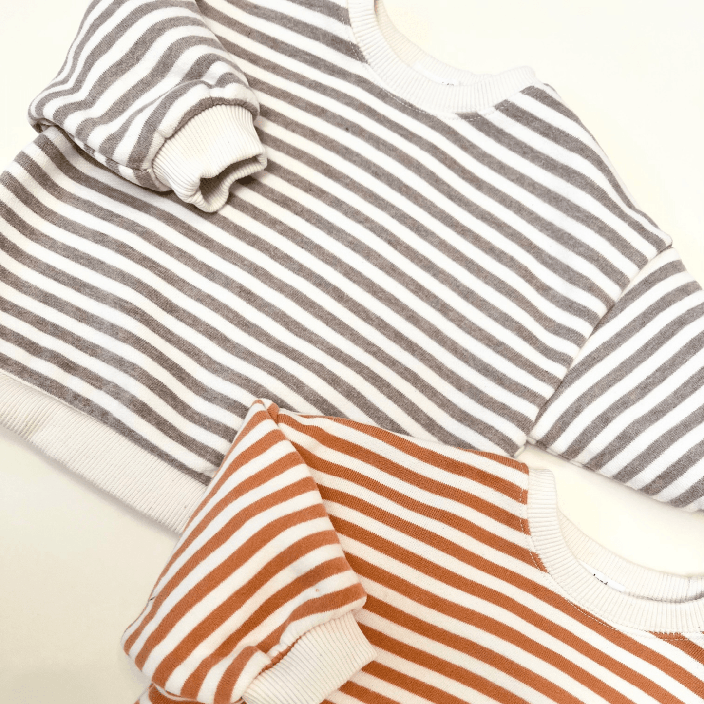 Striped crewneck sweatshirt - Light Brick