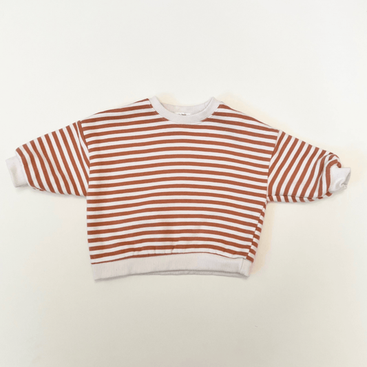 Striped crewneck sweatshirt - Light Brick