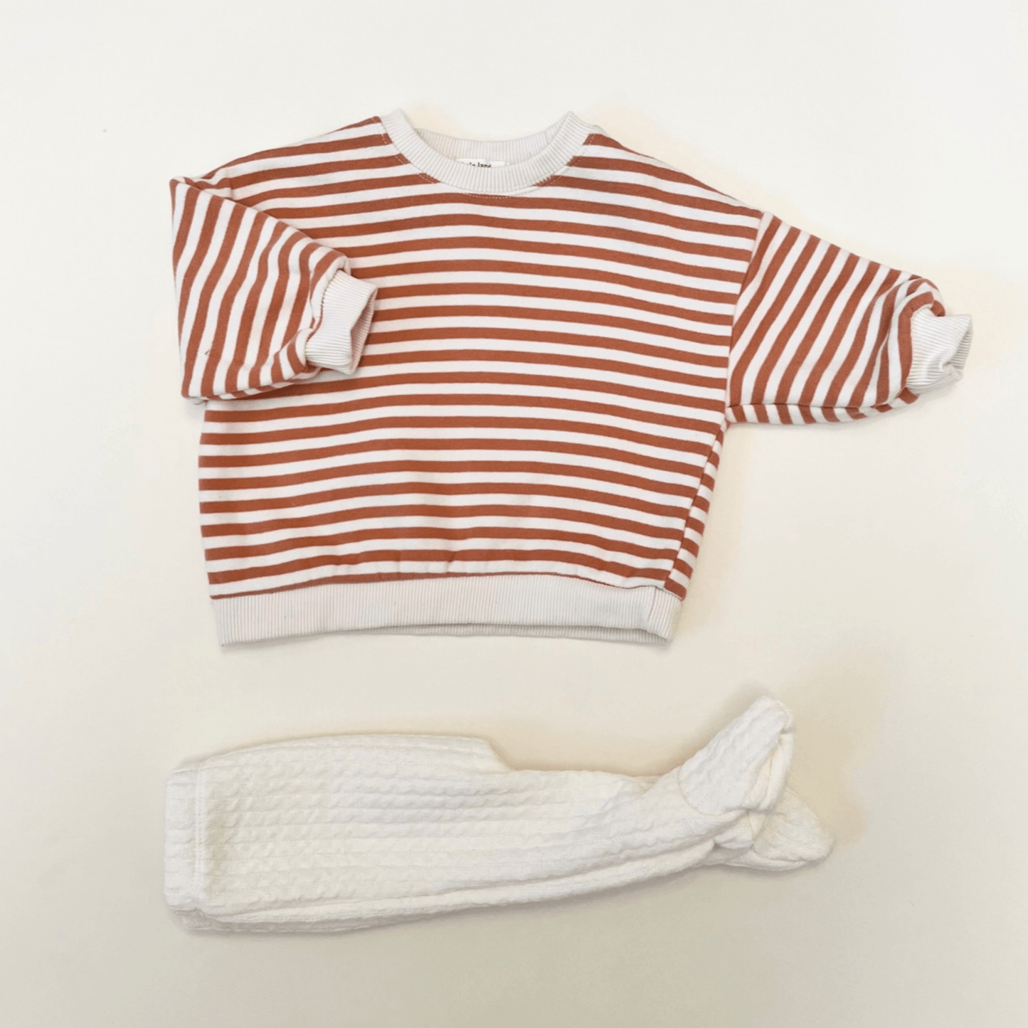 Striped crewneck sweatshirt - Light Brick