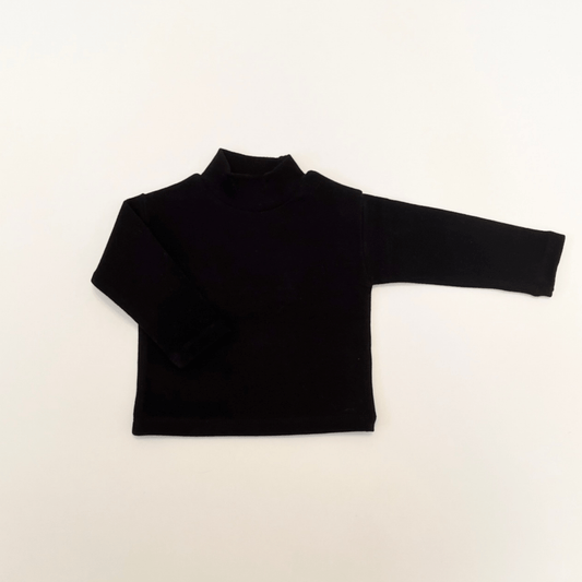 Long sleeve mock neck top - Black