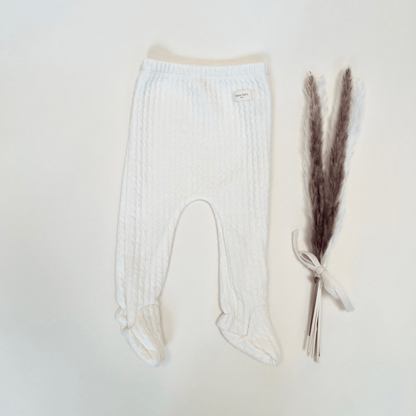 Ribbed Footed Leggings - Cream