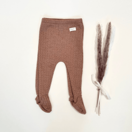 Ribbed Footed Leggings - Camel