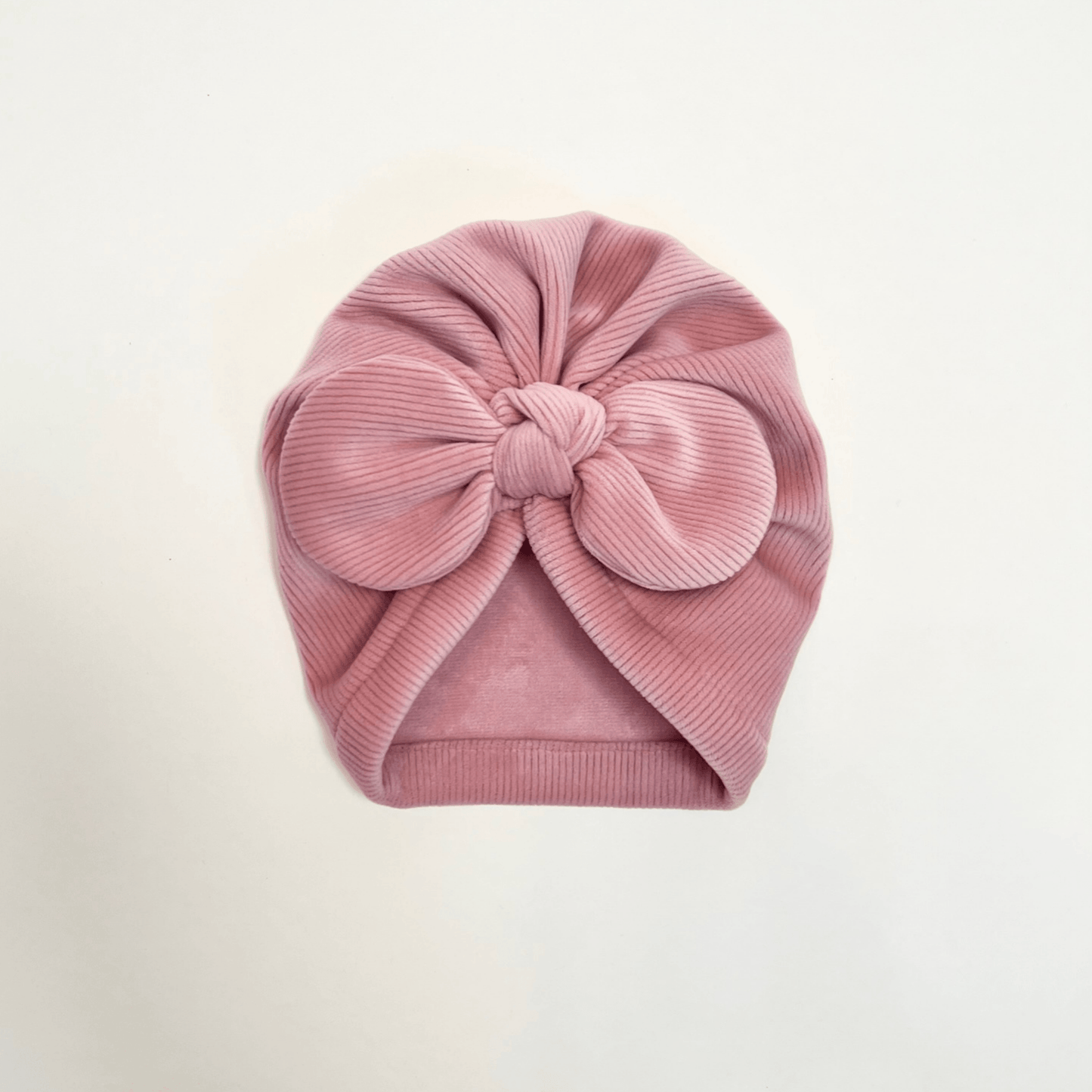 Ribbed Bow Turban - Pink