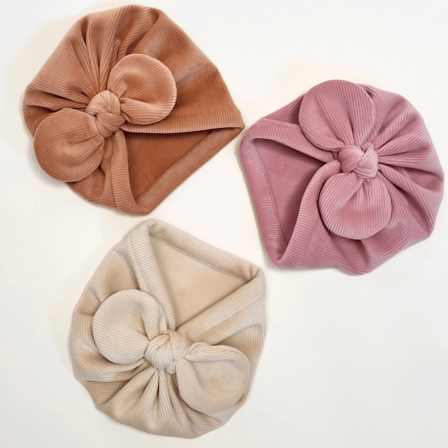 Ribbed Bow Turban - Camel