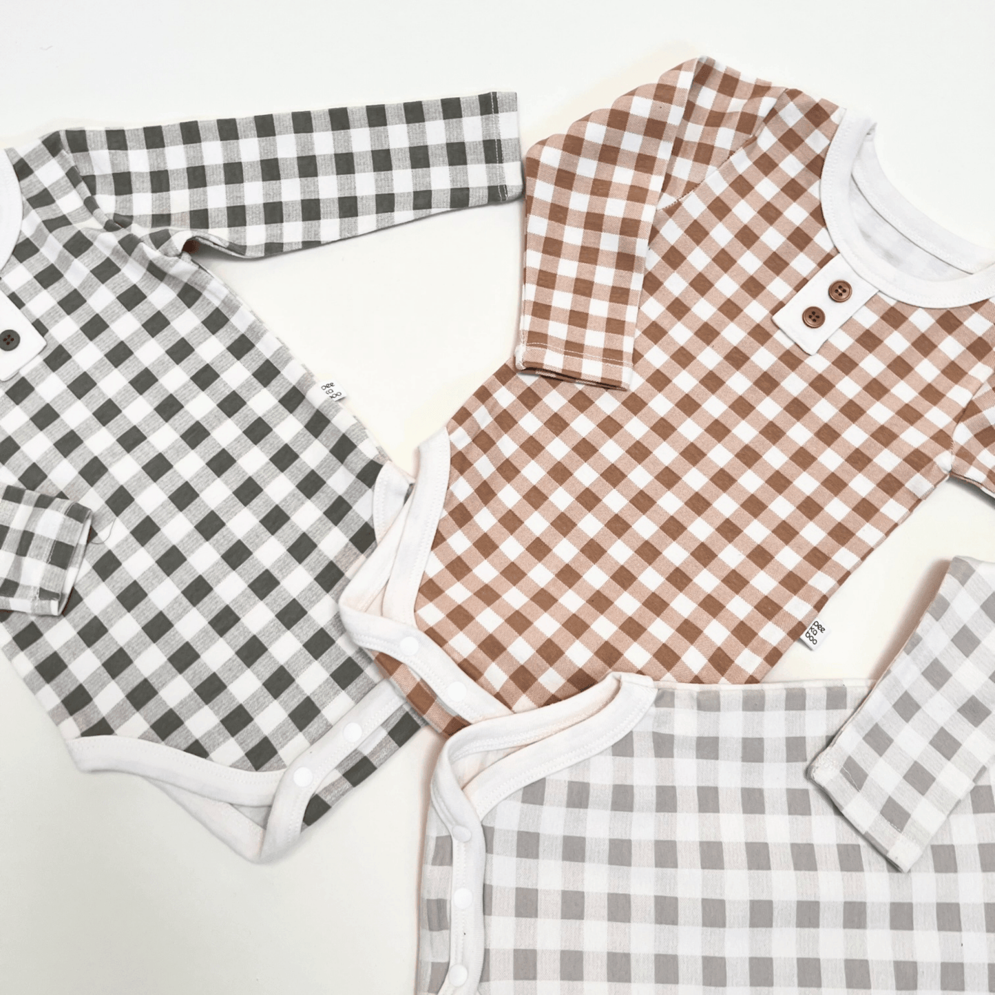 Gingham Bodysuit Two-Piece Set - Orange