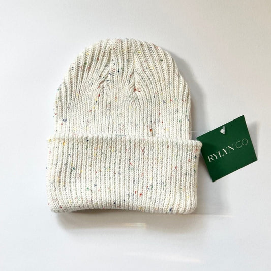 Dylan Knit Beanie - White Sprinkles