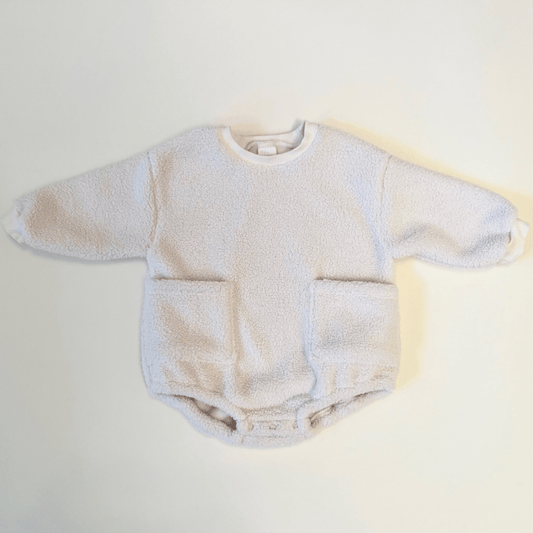 Sherpa Pocket Bubble Romper - Cream